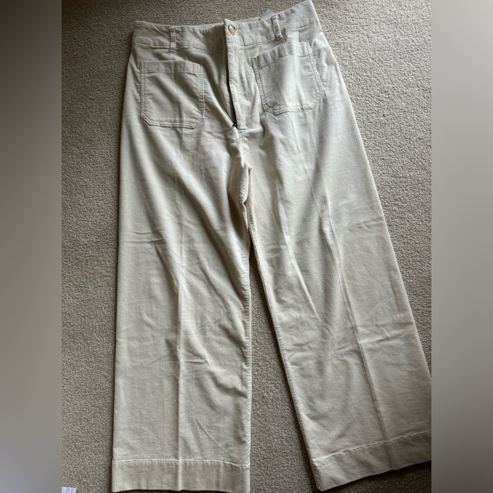 The Colette Cropped Wide-Leg Pants by Maeve: Corduroy Edition